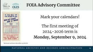 FOIA Advisory Committee Meeting, June 13, 2024