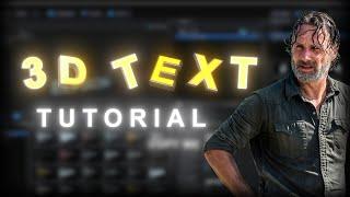 3D Text Tutorial AFTER EFFECTS