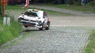 Ypres Rally 2024 - SS9: Kemmelberg 1 + SS1 Div 2 - all cars on the cobbles (raw footage) - mistakes