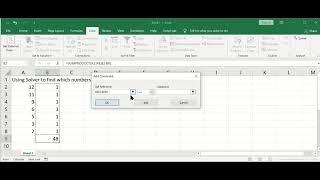 Using Excel  Solver to find which numbers add up to a given sum - Excel Cell by Cell