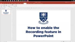 How to enable recording in PowerPoint