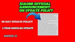 XIAOMI SECURITY UPDATES | Xiaomi official announcement on update policy