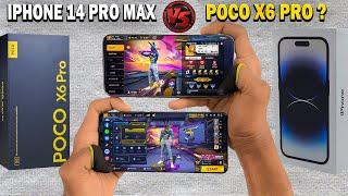 Poco x6 Pro Vs iPhone 14 Pro Max | Gaming Comparison Free Fire 2024