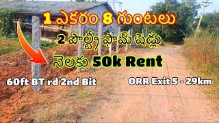 Agriculture land for sale in Telangana | Rental property | Narsapur | Hyderabad | Poultry Farm