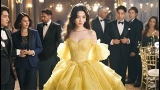 A girl in a yellow ceremonial dress crashes the elite party, stunning everyone.