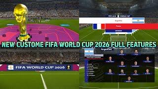 NEW CUSTOM FIFA WORLD CUP 2026 FULL FEATURES - PES 2021 & FOOTBALL LIFE 2024