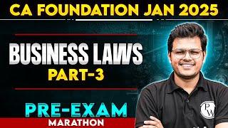 CA Foundation Business Laws Pre-Exam Marathon (Part-3) | CA Foundation Jan 2025