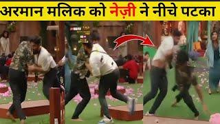 Neazy Vs Armaan Malik fight | Armaan Malik knocked down by Neazy during Bigg Boss task 