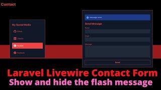 Laravel Livewire Alpinejs Add Flash Message To Contact Form