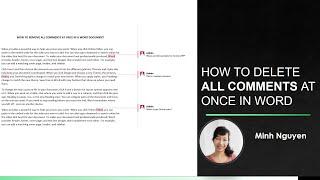 How to delete all comments at once in a Word document