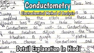 CONDUCTOMETRY || electrochemical methods of analysis || MSc.Notes || @KanhaiyaPatel