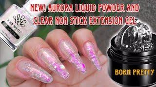 Solid Builder Extension Nail Gel - Viral Aurora Nails BORN PRETTY Aurora Chrome Liquid Powder