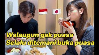 Suasana buka puasa sederhana bareng istri jepang