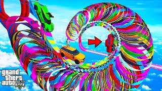 FRANKLIN TRIED MULTIPLE SPIRAL LOOPS MEGA RAMP PARKOUR CHALLENGE GTA 5 | SHINCHAN and CHOP