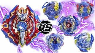 SIEG XCALIBUR vs ALL VALKYRIE VALTRYEK | Beyblade Burst Battle ベイブレードバースト