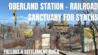 Fallout 4 Oberland Station Settlement Build Tour (Railroad Sanctuary For Synths) NO MODS PS5