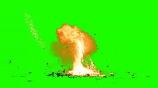 Bomb Ground Explosion Effect Green screen Video