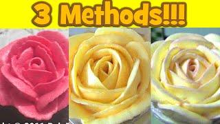 How to Pipe Buttercream Roses 3 METHODS buttercream flowers