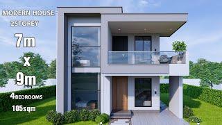 Modern House | 2Storey House Design | 7 x 9 Meters (4Bedrooms)