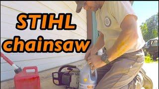 THE STIHL CHAINSAW  at Hollis Farms