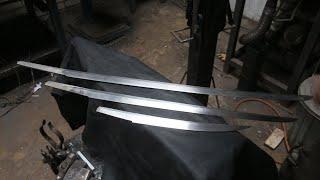 Forging a Wakizashi sword, part 1, forging the blade.