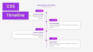 Responsive Vertical Timeline Using Html Css | Crown Coder