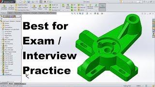 SolidWorks Tutorial for Beginners | SolidWorks Exam or Interview Practice for Mechanical