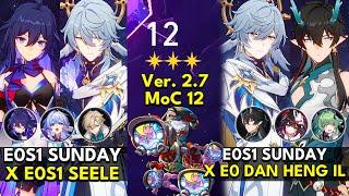 E0S1 Sunday x Seele & Dan Heng IL | Memory of Chaos Floor 12 3 Stars | Honkai: Star Rail 2.7