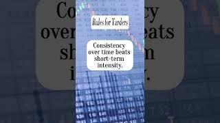 Rules for Traders: Consistency over time beats short-term intensity.