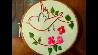 creative hand embroidery |trendy bird design |simple tutorial for beginners