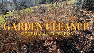 Perennial Flower Bed Cleanup ~ Spring garden Prep (with plant names, no narration)