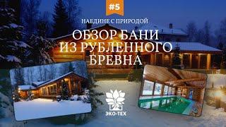 Наедине с природой: обзор бани из рубленного бревна с бассейном от Экотехстрой