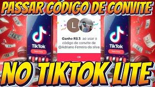 COMO EU PASSO O CÓDIGO DE CONVITE NO TIKTOK LITE