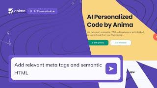 Add meta tags and semantic HTML with prompts - in Figma - with Anima