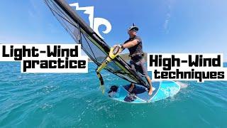 Light-Wind Training of High-Wind Techniques! #windsurfing #insta360