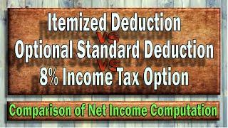 Itemized Deduction vs. Optional Standard Deduction vs. 8% Income Tax