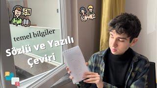 Sözlü ve Yazılı Çeviri | Temel Bilgiler 