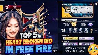 Top 5 Heart Broken Signatures Of Your Free Fire Profile  || Best Signature/Bio || Gaming Anup
