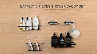 Baffect Shower Caddy, 5 Pack Non marking Self Adhesive Shower Shelves