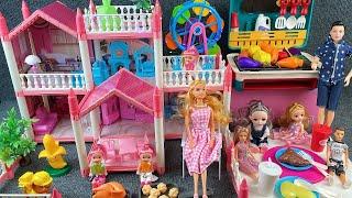 14 Minutes Satisfying with Unboxing Barbie House Toys with Barbecue Playset Review | ASMR