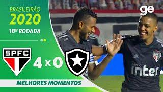 SÃO PAULO 4 X 0 BOTAFOGO| MELHORES MOMENTOS | 18ª RODADA BRASILEIRÃO 2020 | ge.globo