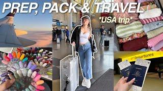 PREP, PACK & TRAVEL W ME TO AMERICA! ️ | travel prep, packing, organising flying, etc!  *vlog*