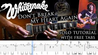 Whitesnake - Don't Break My Heart Again guitar solo lesson (with tablatures and backing tracks)