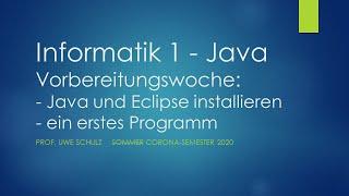 Java Kurs - Vorbereitung: Eclipse installieren