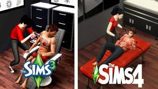 Tattoos  Sims 3 vs Sims 4 - Mini Comparison