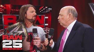 "Mean" Gene Okerlund interviews AJ Styles: Raw 25, Jan. 22, 2018