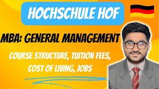 Hochschule Hof: MBA in General Management Germany | Complete Course Information | Masters in Germany