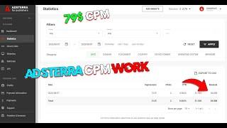 Adsterra CPM 79$ Working Tricks With Proof | Adsterra High cpm trick | Adsterra Earning proof 2024