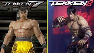 Tekken 8 vs Tekken 7 Returning Characters Models Comparison | 4K 60 FPS Video