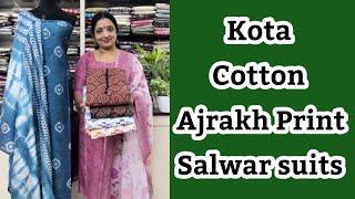 Cotton Ajrakh print | Kota | Salwar suits | @noblelady